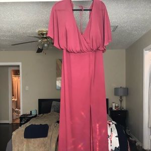 Wine colored floor length dress